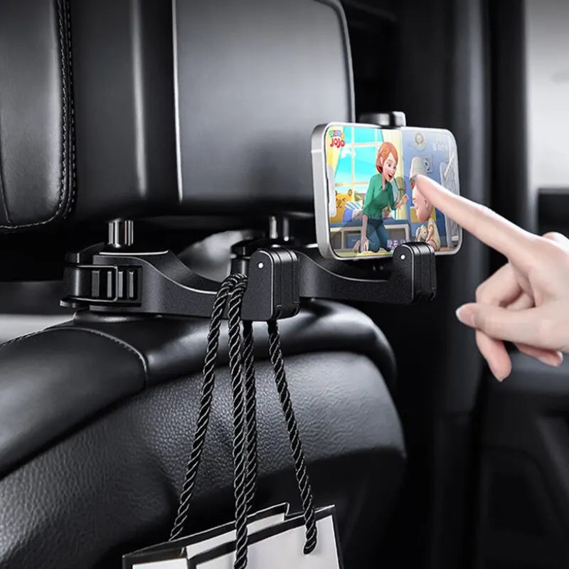 Support/Crochet de téléphone portable arrière de voiture multifonctionnel 2 en 1